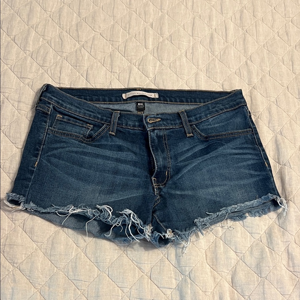 Flying Monkey Distressed Blue Jean Shorts
